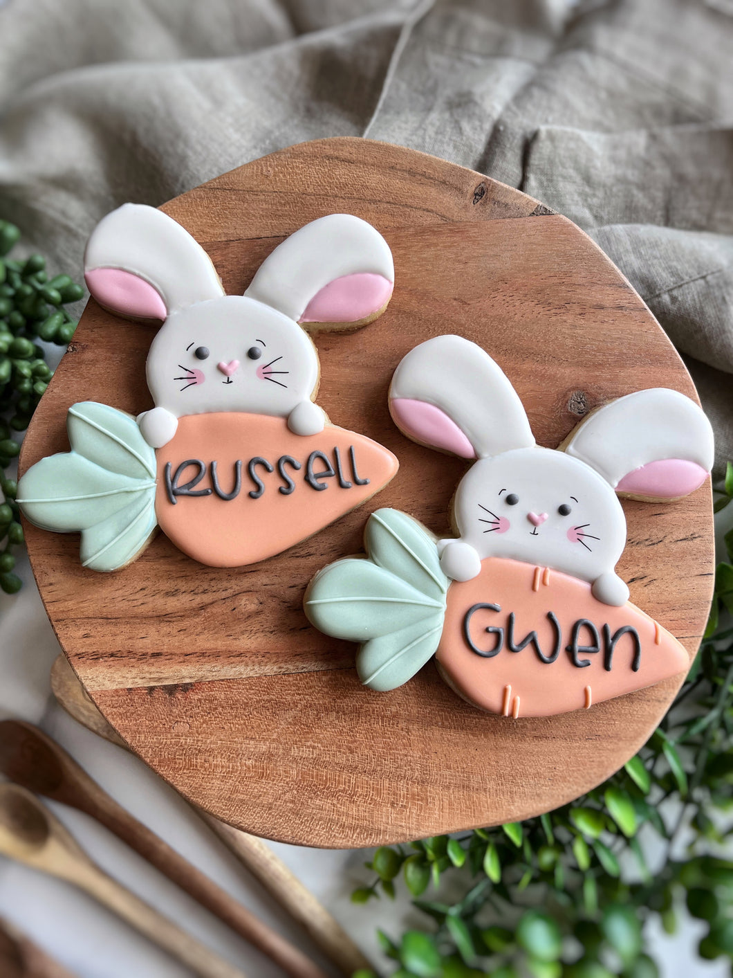 Personalized Bunny with Carrot Cookies